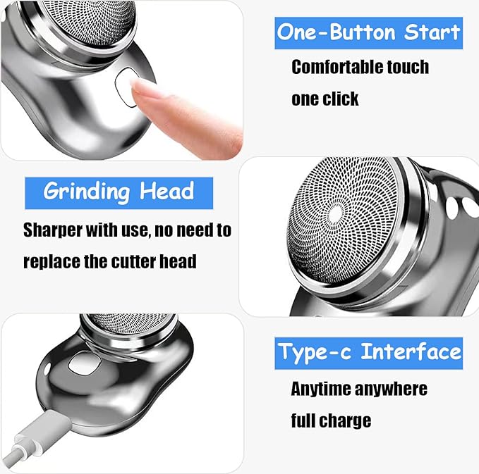 Mini Electric Pocket Beard Shaver ⚡ | 🔋 USB Type-C Rechargeable